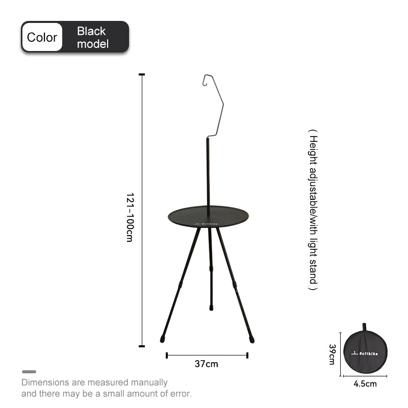 Defthike Outdoor Round Table with Lamp Stand – Foldable, Portable & Multi-Functional